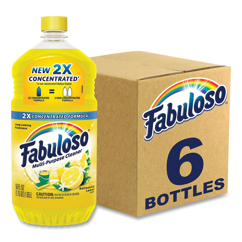Fabuloso Multi-Use Cleaner, Refreshing Lemon Scent, 56 oz Bottle, 6/Carton