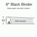 Cardinal XtraLife ClearVue 6" 3-Ring View Binders, D-Ring, Black (26361)