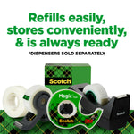 Scotch Magic Invisible Clear Tape Refill, 0.75" x 27.77 yds., 1" Core, Clear, 6 Rolls/Pack (810-K6)