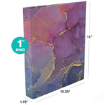 Global Printed Products Marble 1" 3-Ring Non-View Binders, Multicolored, 4/Pack (GPP-0096-A)