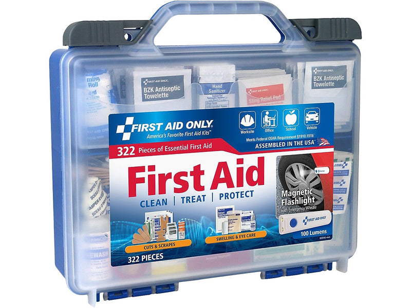 First Aid Only Plastic First Aid Kit, 50 People, 322 Pieces (91414)