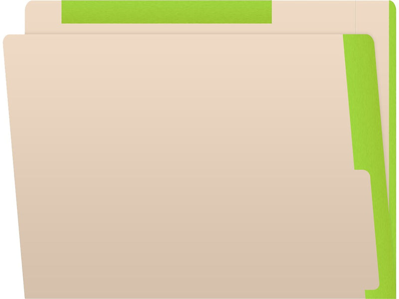 Medical Arts Press Standard Reinforced File Folder, Straight Cut, Letter Size, Manila/Light Green, 50/Box (50693LG)