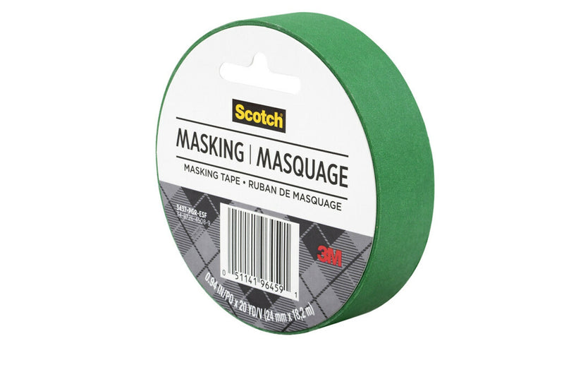 Scotch Expressions Masking Tape, 0.94 in. x 20 yds., Primary Green (3437-PGR-ESF)