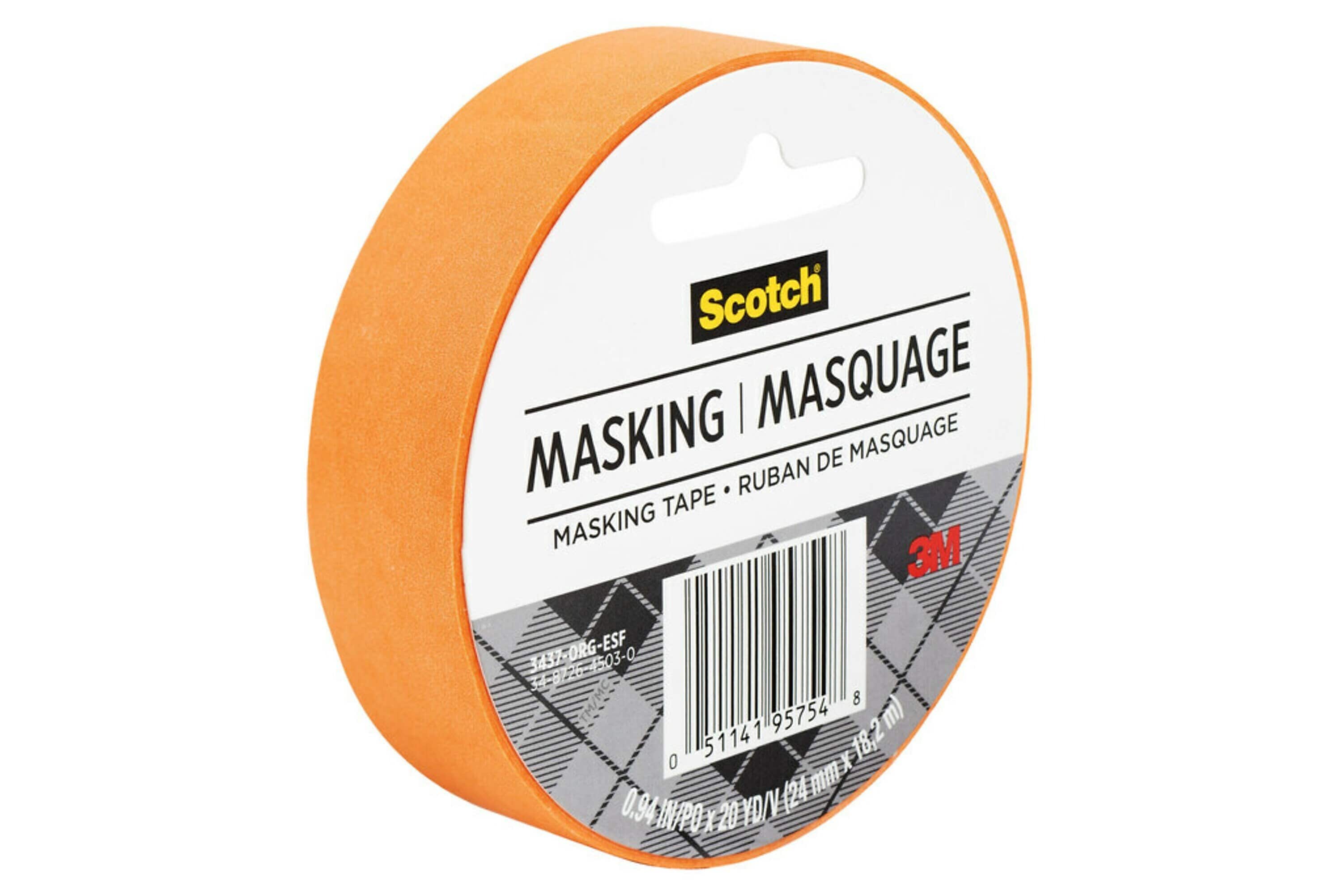 Scotch Expressions Masking Tape, .94" x 20 yds., Tangerine (3437-ORG)