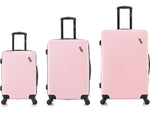 DUKAP Discovery 3-Piece Hardside Spinner Luggage Set, TSA Checkpoint Friendly, Pink (DKDISSML-PNK)