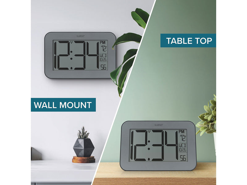 La Crosse Technology Atomic Digital Wall/Table Clock, 10" x 6.5" (513-02927)