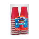 Easy Grip Disposable Plastic Party Cups, 18 oz, Red, 50/Pack, 8 Packs/Carton