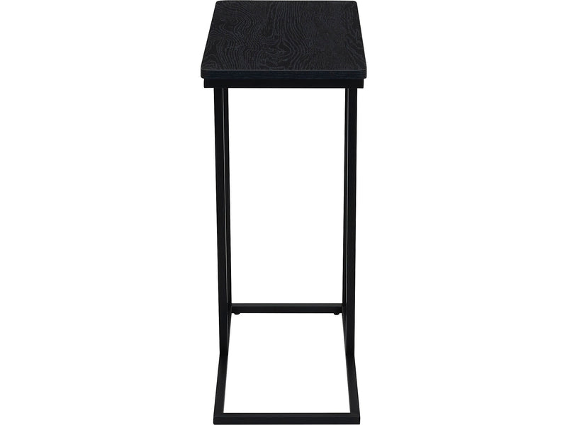 Household Essentials Jamestown 10.25"W x 17.75"D Laminate End Table, Black Oak/Black (8113-1)