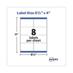 Shipping Labels with TrueBlock Technology, Laser Printers,  2.5 x 4, White, 8/Sheet, 100 Sheets/Pack