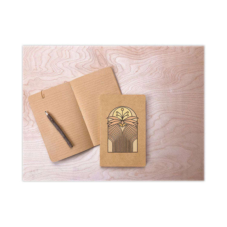 Kraft Layflat Softcover Notebook, Desert Bloom Artwork, Medium/College Rule, Desert Sand/Multicolor Cover, (72) 8 x 5 Sheets