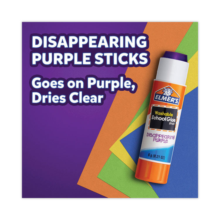 Disappearing Purple School Glue Stick, 0.21 oz, Dries Clear, 12/Pack