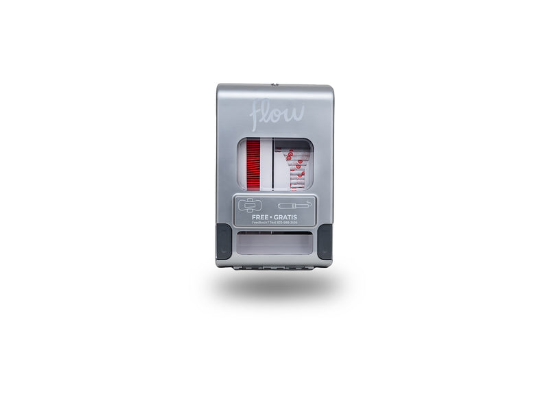 Aunt Flow Model E Pads and Tampons Sanitary Dispenser, Surface Mounted, 26.2" x 16.25", Chrome (AF-DISP-ESTR-1)