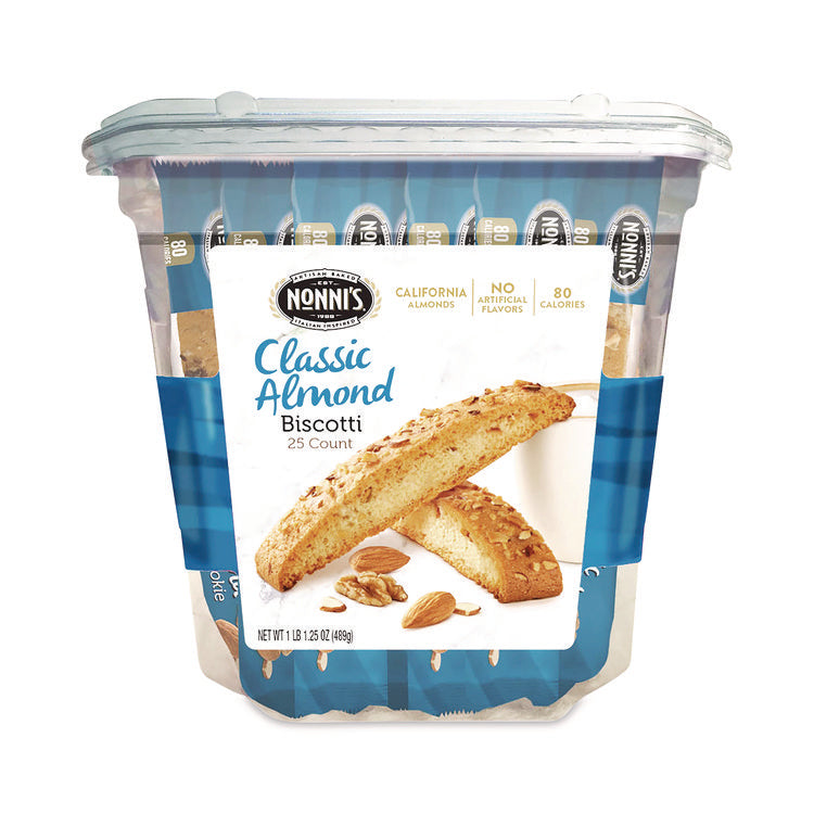 Biscotti, Classic Almond, 0.69 oz Individually Wrapped, 25/Pack