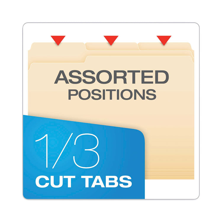 Hanging File Folder Combo Kit, Letter Size, (25) 1/5-Cut Standard Green Hanging Folders, (50) 1/3-Cut Manila File Folders