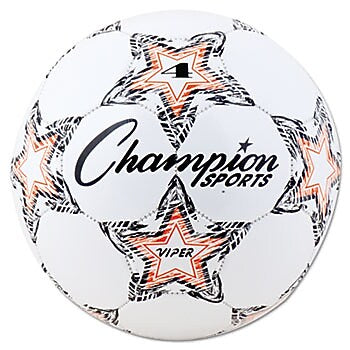 Champion Sports VIPER Soccer Ball, Size 4, 8"- 8 1/4" dia., White