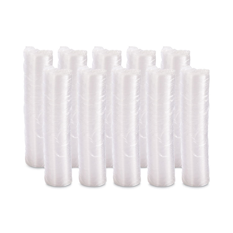 Non-Vented Container Lids, Clear, Plastic, 100/Pack, 10 Packs/Carton