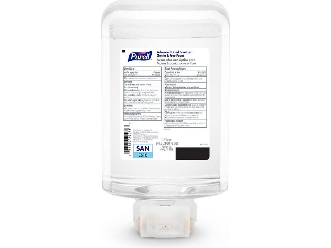 PURELL Advanced 70% Alcohol Foaming Hand Sanitizer Refill for ES10 Dispenser, 1200 mL., 2/Carton (8351-02)