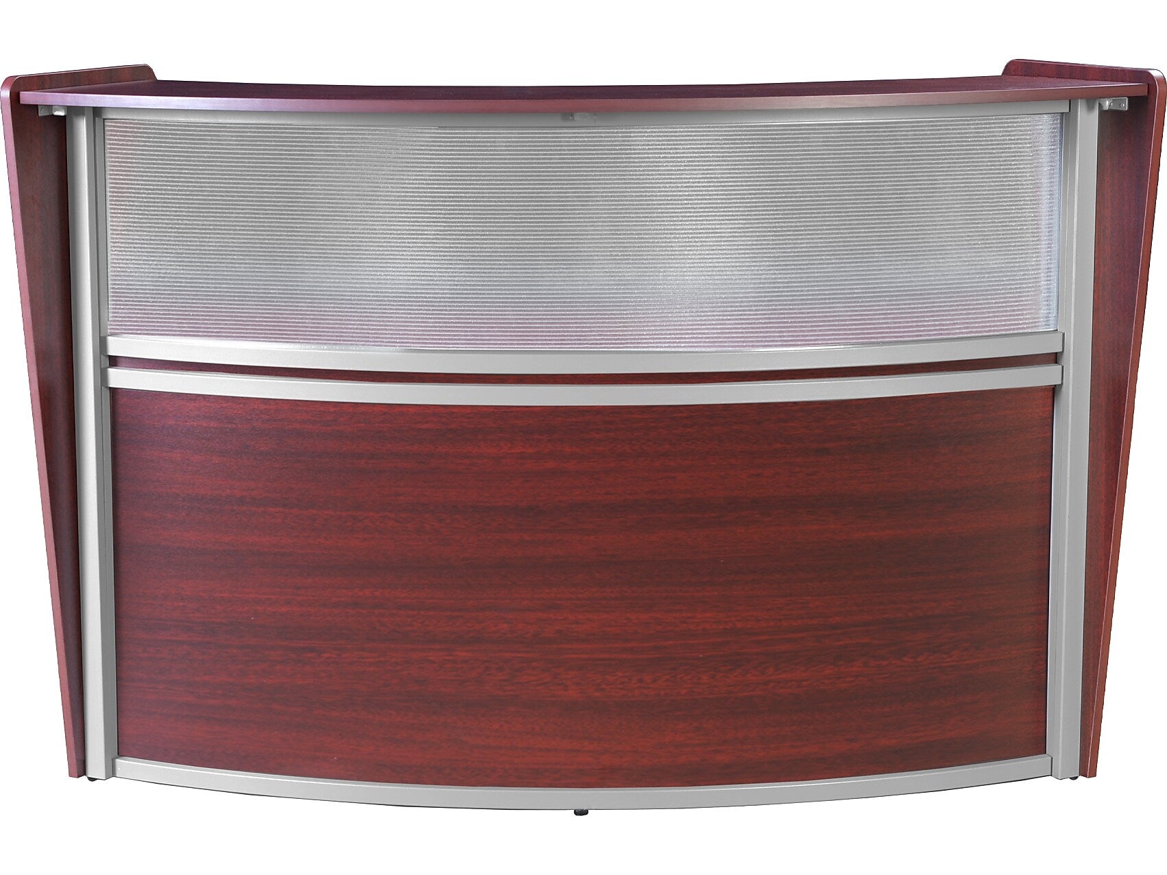 Regency Marque 72"W Curved Reception Desk Workstation, Mahogany (77310MH)