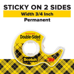 Scotch Removable Double Sided Tape with Dispenser, 3/4" x 11.11 yds., Clear (667)