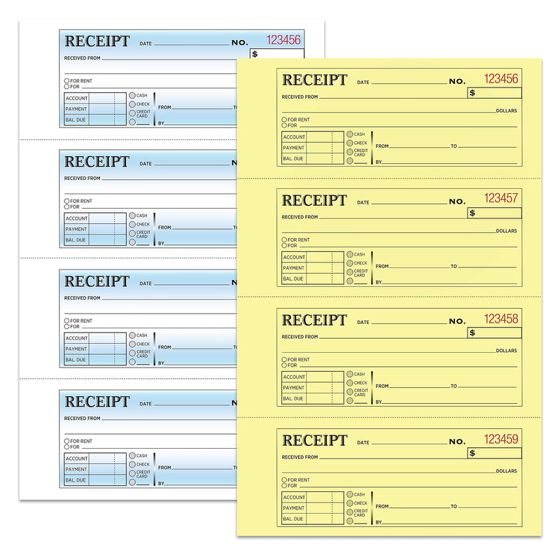 Cosco 2-Part Carbonless Receipts, 7.63" x 11", 200 Sets/Book (074037PK2)