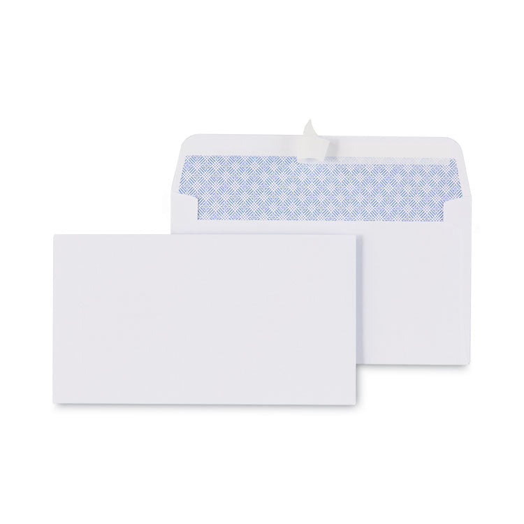 Peel Seal Strip Security Tint Business Envelope, #6 3/4, Square Flap, Self-Adhesive Closure, 3.63 x 6.5, White, 100/Box