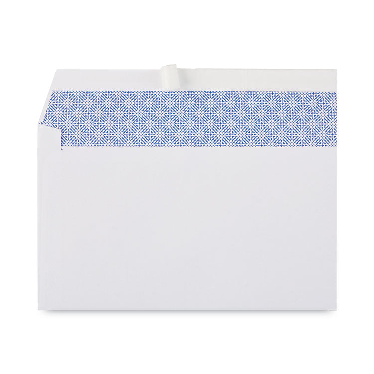 Peel Seal Strip Security Tint Business Envelope, #10, Square Flap, Self-Adhesive Closure, 4.25 x 9.63, White, 500/Box