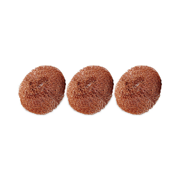 Metal Scrubbing Pads, 2.25 X 2.75, Copper, 3/pack, 8/ Packs/carton