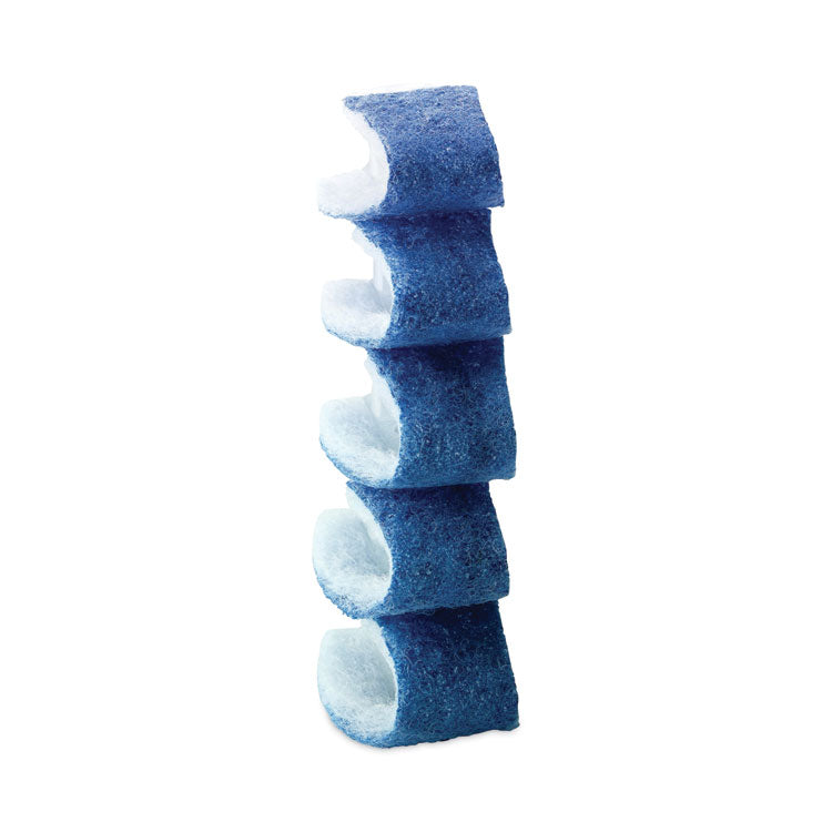 Toilet Scrubber Starter Kit, 1 Handle And 5 Scrubbers, White/Blue