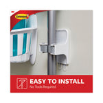 Broom Gripper, 3.12w x 1.85d x 3.34h, White/Gray, 6 Grippers/16 Strips/Pack