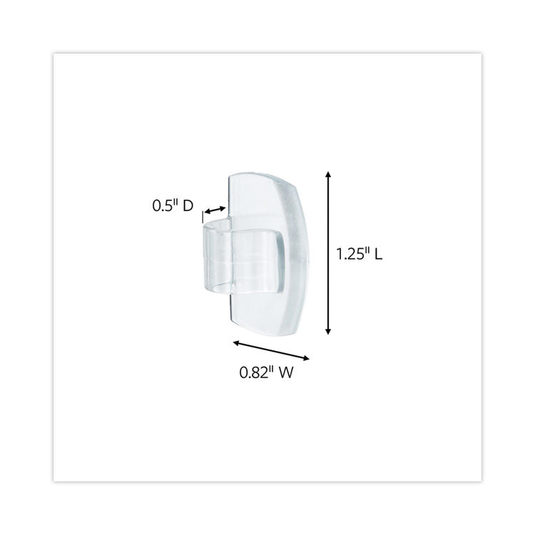 Cord Clip, Round, With Adhesive, 0.75"w, Clear, 4/pack
