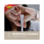 Decorative Hooks, Traditional, Large, Plastic, Silver, 5 lb Capacity, 1 Hook and 2 Strips/Pack