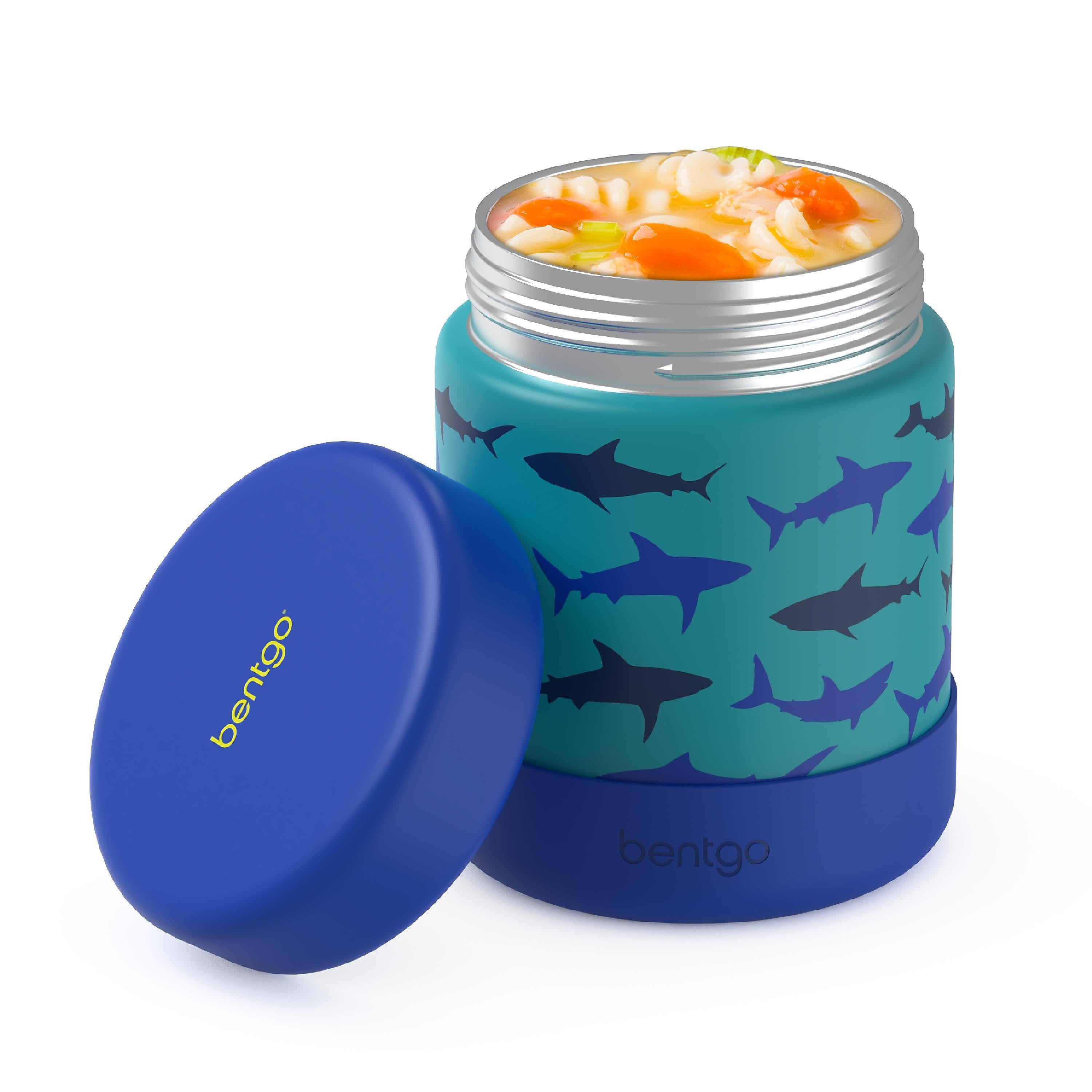 bentgo Kids Stainless Steel Insulated Food Jar, Shark, 11.2 oz. (BGKDJAR-SHK)