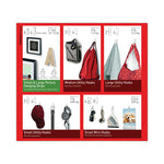 General Purpose Hooks, Variety Pack, Assorted Sizes, Plastic, White, 0.5, 1, 3, 5, 16 lb Capacities, 54 Pieces/Pack