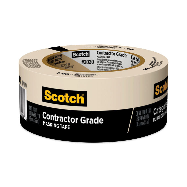 Commercial-Grade Masking Tape For Production Painting, 3" Core, 1.88" X 60 Yds, Natural