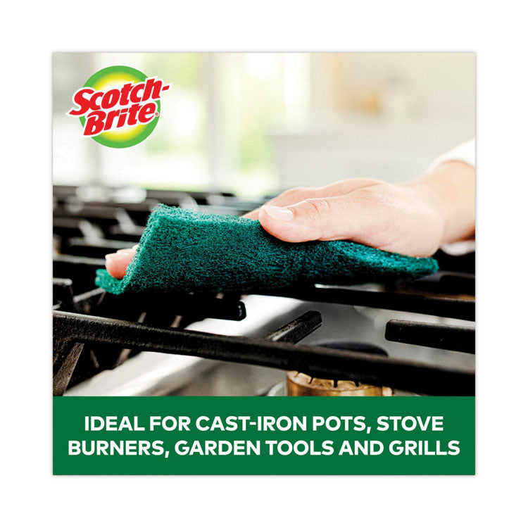 Heavy-Duty Scour Pad, 3.8 X 6, Green, 10/carton
