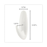 Designer Hooks, Medium, Plastic, White, 3 lb Capacity, 6 Hooks and 12 Strips/Pack