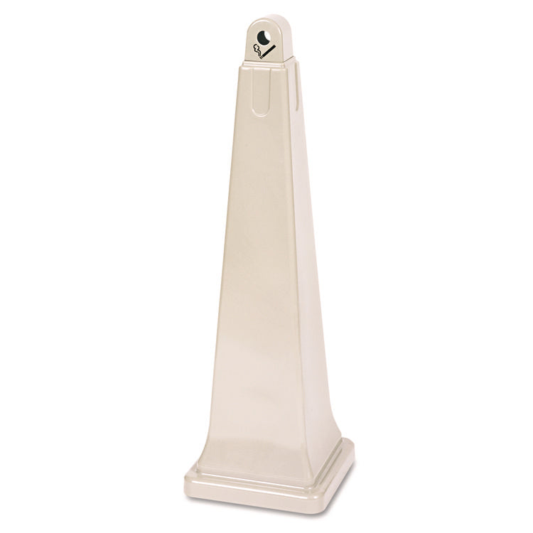 GroundsKeeper Cigarette Waste Collector, Pyramid, 1 gal, 12.25 x 39.75, Beige