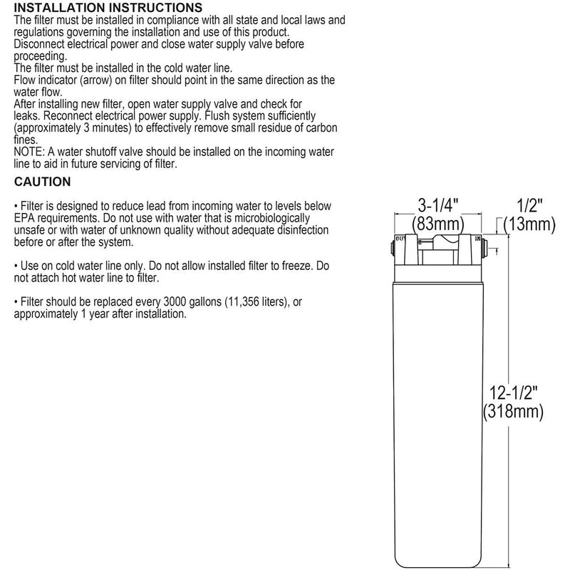 Elkay Replacement Filter Cartridge for WaterSentry Plus Filtration System (51300C_12PK)