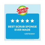 Non-Scratch Multi-Purpose Scrub Sponge, 4.4 X 2.6, 0.8" Thick, Blue, 3/pack