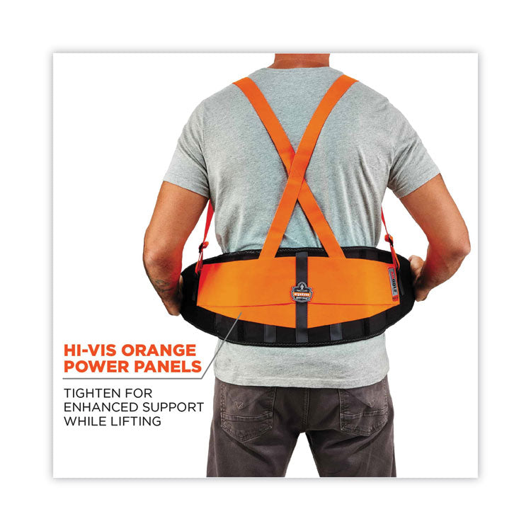 ProFlex 100HV Economy Hi-Vis Spandex Back Support Brace, X-Small, 20" to 25" Waist, Black/Orange