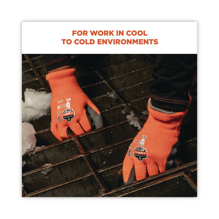 ProFlex 7401-CASE Coated Lightweight Winter Gloves, EN388: 2131X, 9" Long, XX-Large, Orange, Pair
