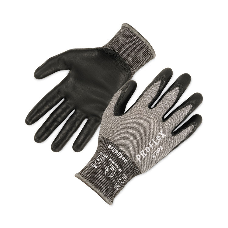 ProFlex 7072 ANSI A7 Nitrile-Coated CR Gloves, EN388: 4X44F, 9" Long, XX-Large, Gray, 12 Pairs