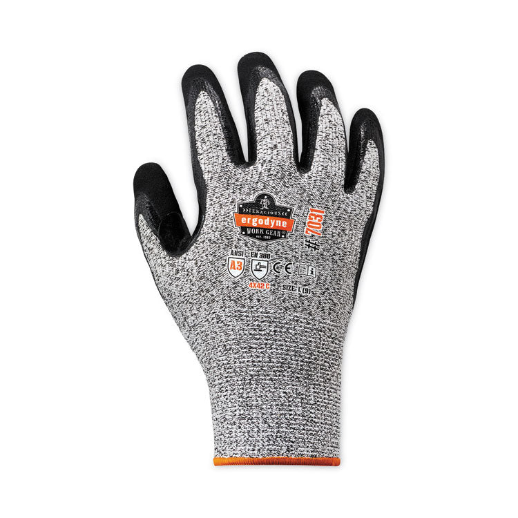 ProFlex 7031 ANSI A3 Nitrile-Coated CR Gloves, EN388: 4X42C, 10" Long, Large, Gray, Pair