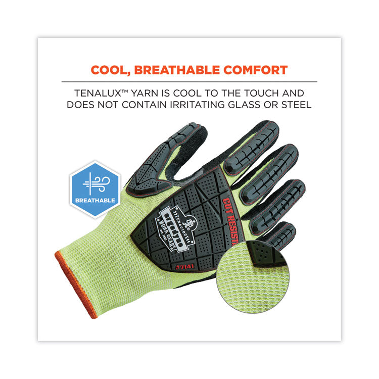 ProFlex 7141 ANSI A4 DIR Nitrile-Coated CR Gloves, EN388: 4X42DP, 9" Long, X-Large, Lime, 72 Pairs/Carton