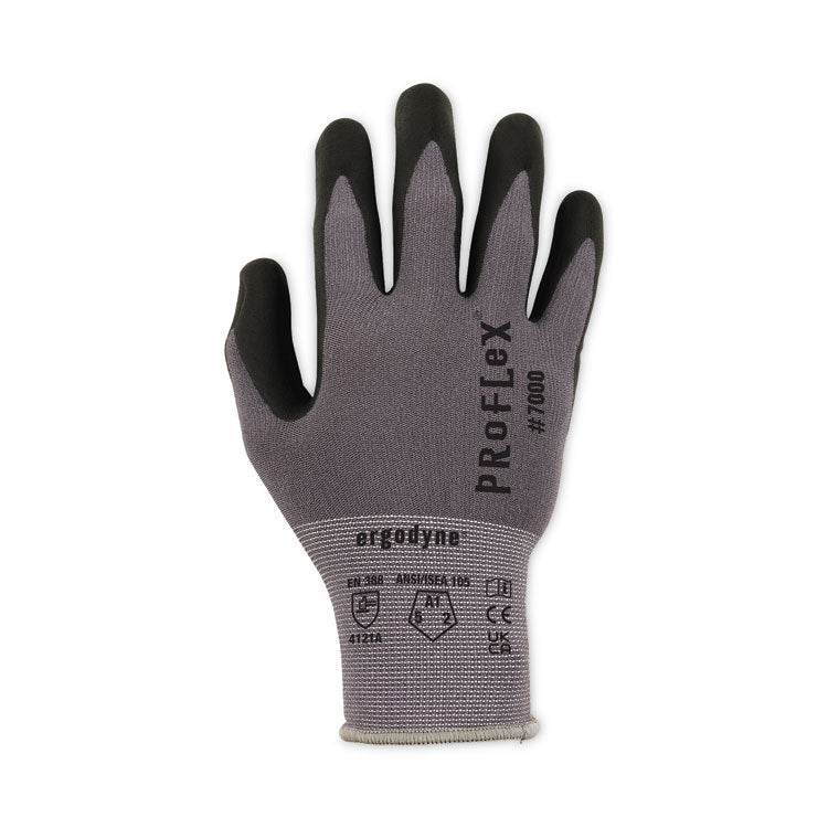 ProFlex 7000 Nitrile-Coated Gloves Microfoam Palm, EN388: 4121A, 9" Long, XX-Large, Gray, 12 Pairs