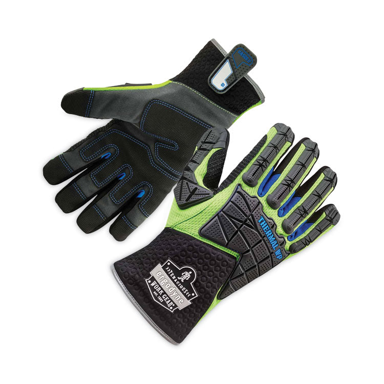 ProFlex 925WP Performance Dorsal Impact-Reducing Thermal Waterproof Gloves, EN388: 3323XP, Large, Black/Lime, Pair
