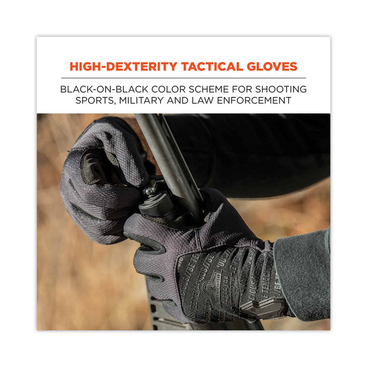 ProFlex 812BLK High-Dexterity Black Tactical Gloves, 9" Long, XX-Large, Black, Pair