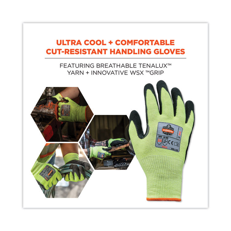 ProFlex 7041 ANSI A4 Nitrile-Coated CR Gloves, EN388: 4X42D, 10" Long, Large, Lime, 144 Pairs/Carton