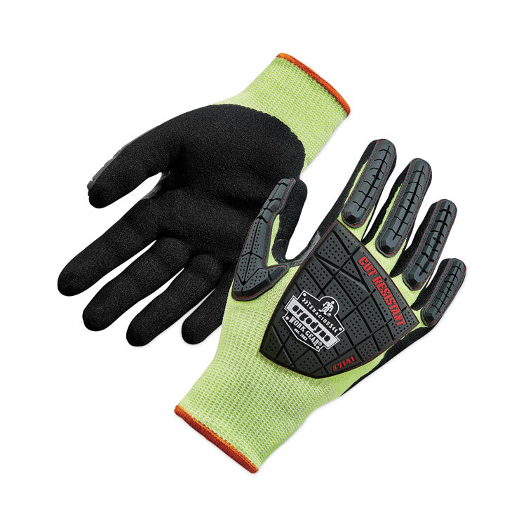 ProFlex 7141 ANSI A4 DIR Nitrile-Coated CR Gloves, EN388: 4X42DP, 9" Long, Small, Lime, 72 Pairs/Carton