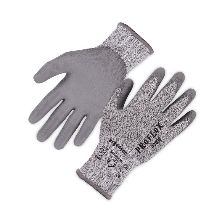 ProFlex 7030 ANSI A3 PU Coated CR Gloves, EN388: 4X42C, 9" Long, Small, Gray, Pair